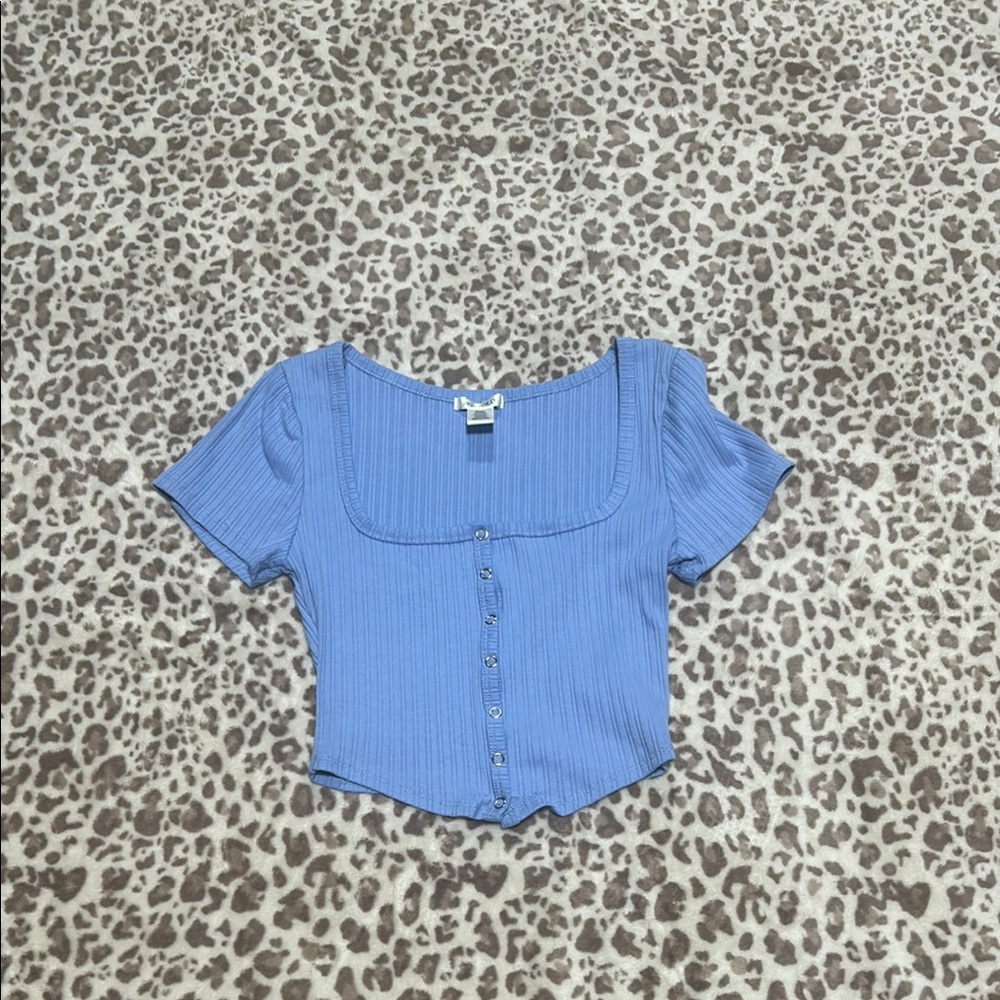 Blue Bozzolo Ribbed Women's Top